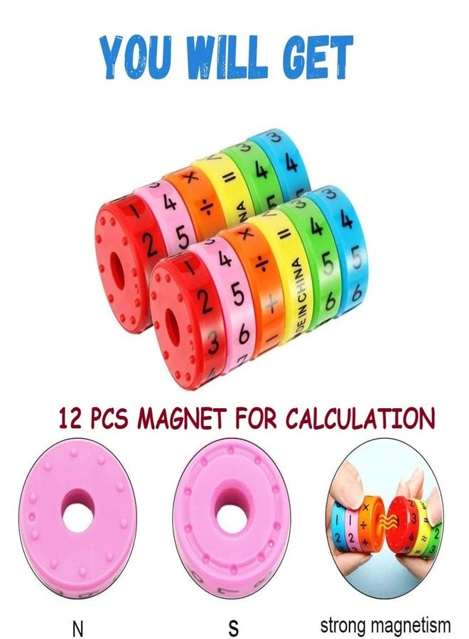 ADKD Magnetic Calculator,Magnetic Arithmetic Learning Toy,Cylinder Number and Symbol Toys Intelligence Brain Developing Toy for Kids-Multicolor (2 Math Roller) - Image 3